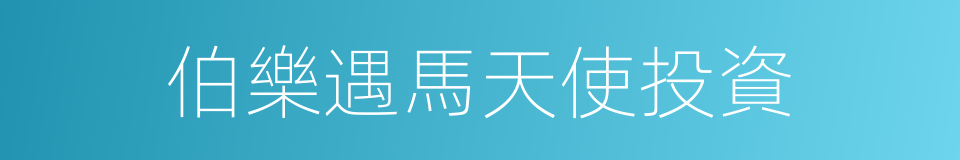 伯樂遇馬天使投資的同義詞