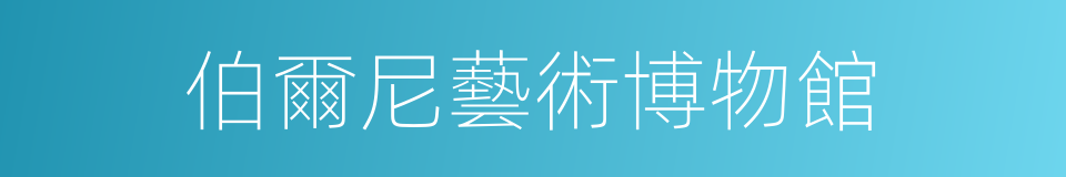 伯爾尼藝術博物館的同義詞