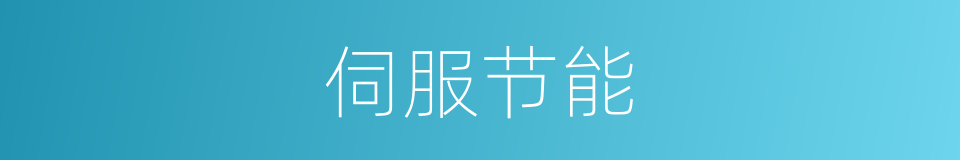 伺服节能的同义词