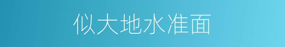 似大地水准面的同义词