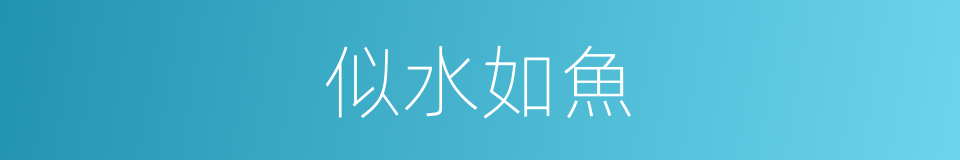 似水如魚的同義詞