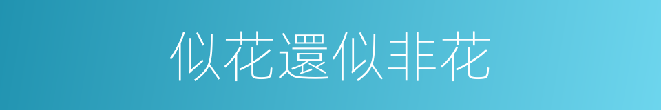 似花還似非花的同義詞