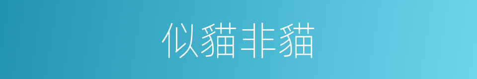似貓非貓的同義詞