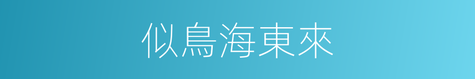 似鳥海東來的同義詞