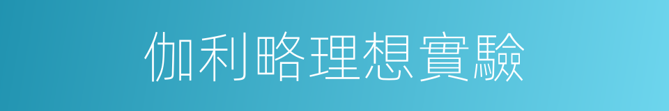 伽利略理想實驗的同義詞