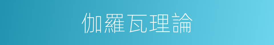 伽羅瓦理論的同義詞