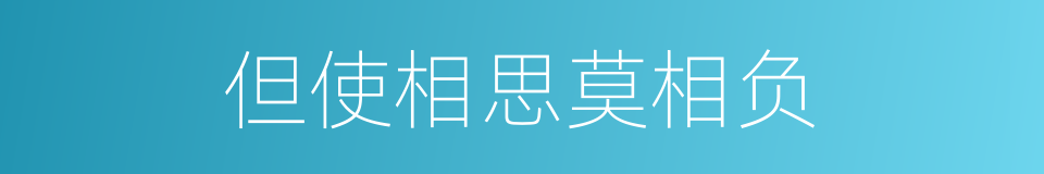 但使相思莫相负的同义词