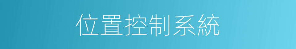 位置控制系統的同義詞