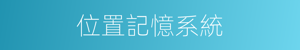 位置記憶系統的同義詞
