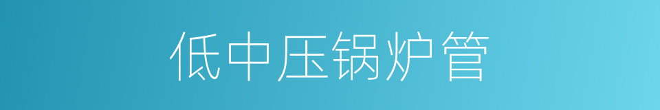 低中压锅炉管的同义词
