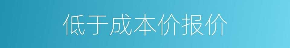 低于成本价报价的同义词