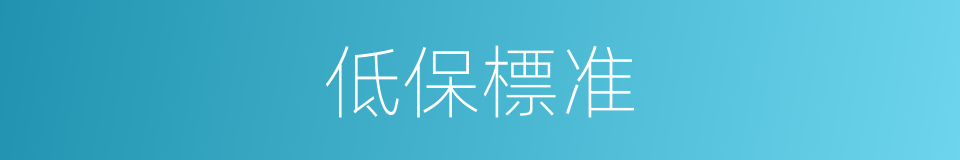低保標准的同義詞