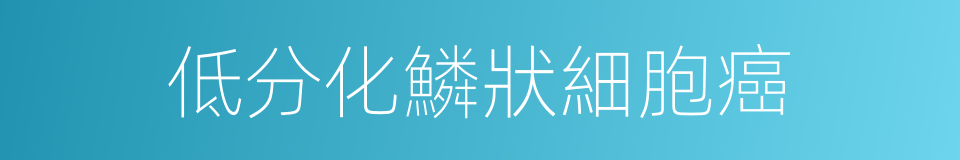 低分化鱗狀細胞癌的同義詞