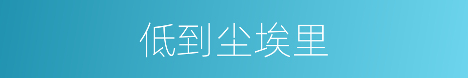 低到尘埃里的同义词
