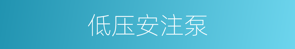 低压安注泵的同义词