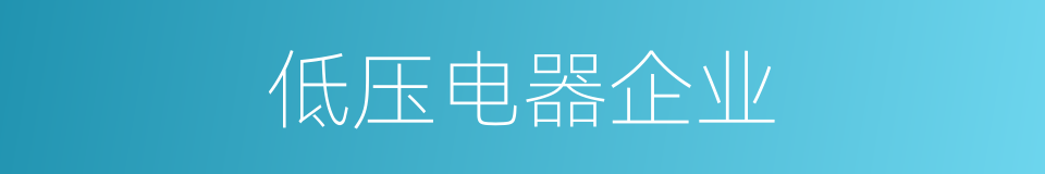 低压电器企业的同义词