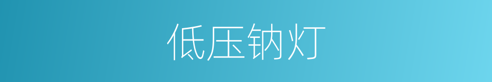 低压钠灯的意思