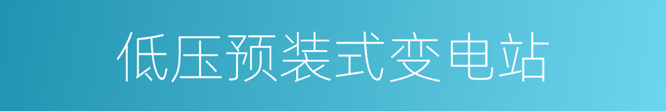 低压预装式变电站的同义词