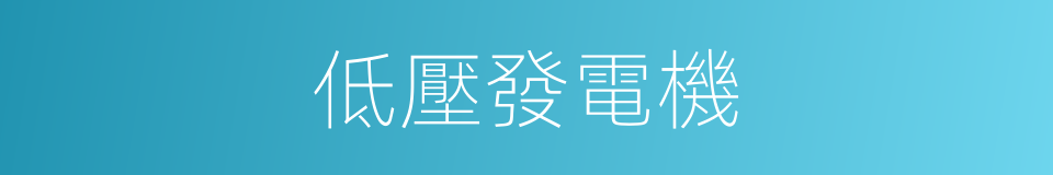 低壓發電機的同義詞