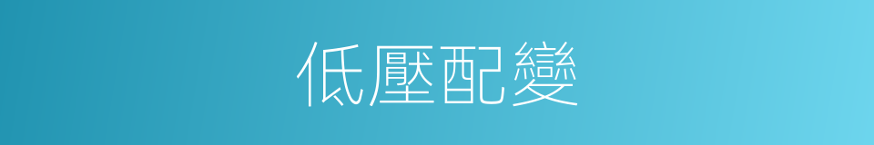 低壓配變的同義詞