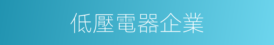 低壓電器企業的同義詞
