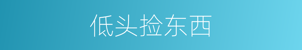 低头捡东西的同义词