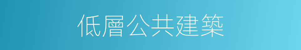 低層公共建築的同義詞