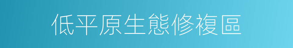 低平原生態修複區的同義詞