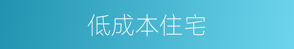 低成本住宅的同义词