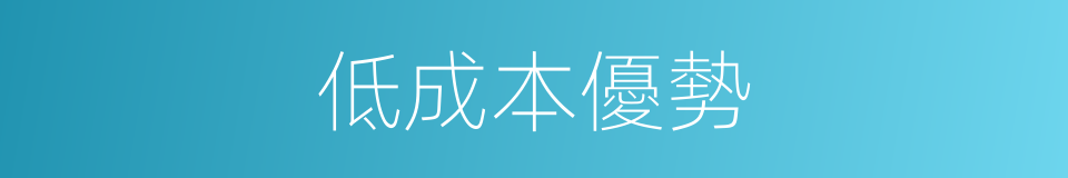 低成本優勢的同義詞