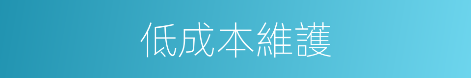 低成本維護的同義詞