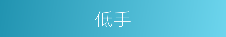 低手的意思