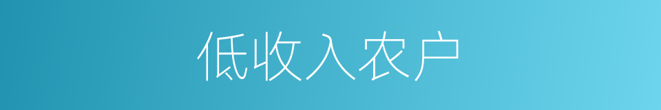 低收入农户的同义词