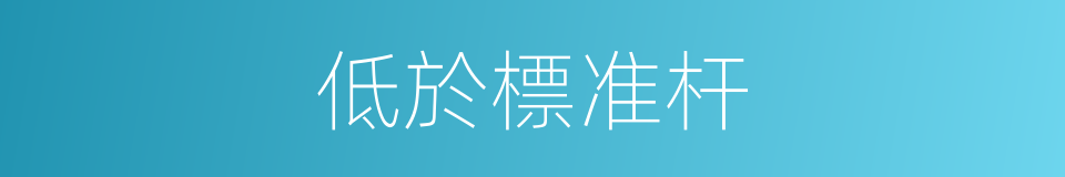 低於標准杆的同義詞