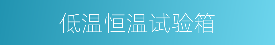 低温恒温试验箱的同义词