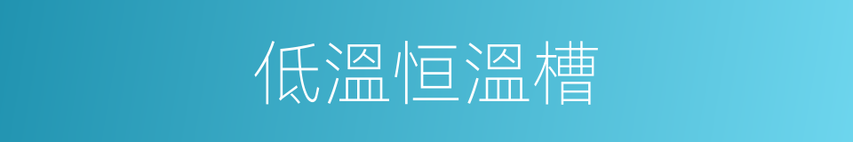 低溫恒溫槽的同義詞