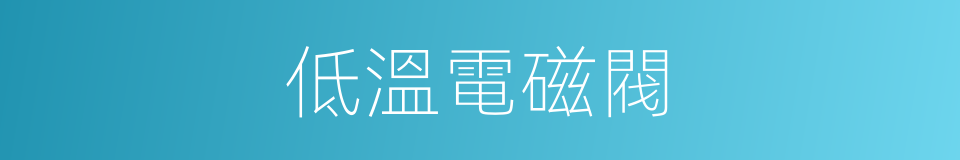 低溫電磁閥的同義詞
