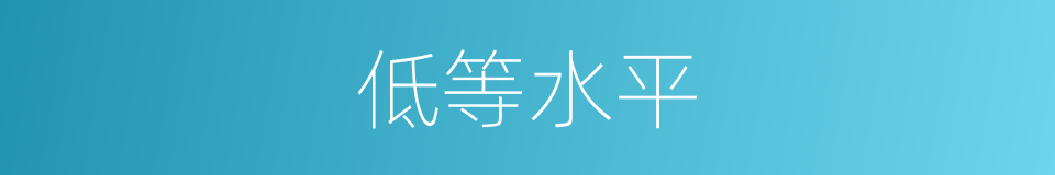 低等水平的同义词