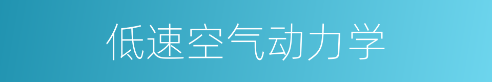 低速空气动力学的同义词