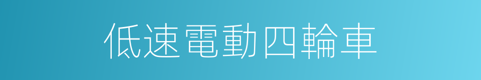 低速電動四輪車的同義詞