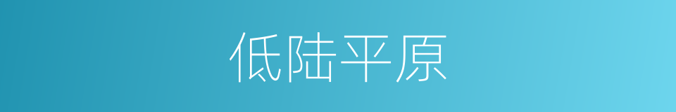低陆平原的同义词