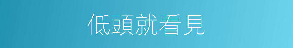 低頭就看見的同義詞