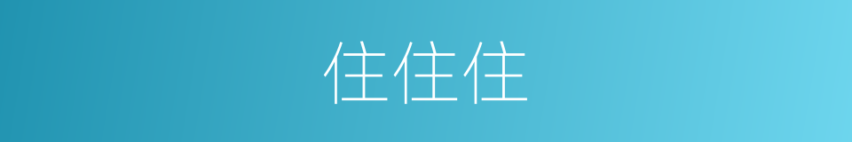 住住住的同义词