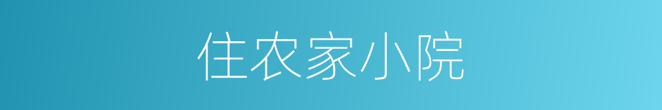 住农家小院的同义词