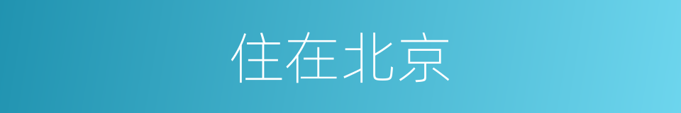 住在北京的同义词