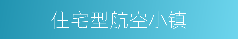 住宅型航空小镇的同义词