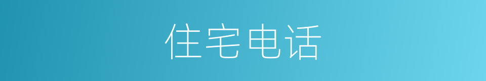 住宅电话的同义词