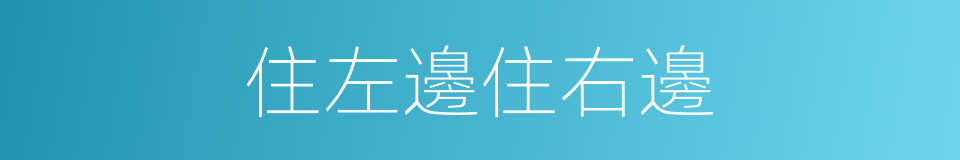 住左邊住右邊的同義詞