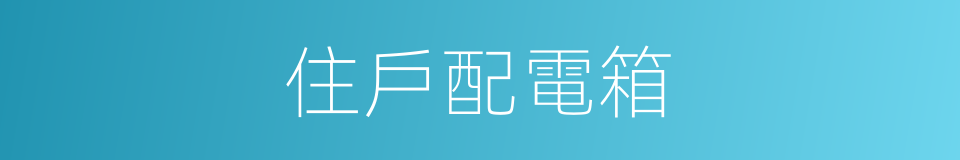 住戶配電箱的同義詞