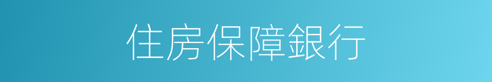住房保障銀行的同義詞